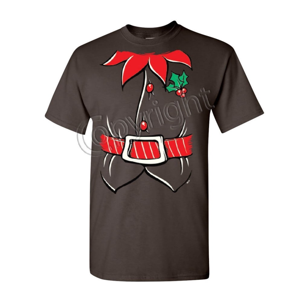 Tee Hunt Elf Shirt T-Shirt Funny Christmas Xmas New Year Holiday Spirit Mens, Brown, Large