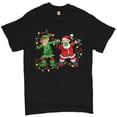 thumbnail image 1 of Tee Hunt Elf and Santa Claus Dab Dancing T-shirt Merry and Bright Christmas Men's Tee, Black, Small, 1 of 5