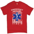 thumbnail image 1 of Tee Hunt Emergency Medical Services T-Shirt American Flag Star of Life EMS Men's Tee, Red, Small, 1 of 5
