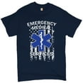 thumbnail image 1 of Tee Hunt Emergency Medical Services T-Shirt American Flag Star of Life EMS Men's Tee, 1 of 5