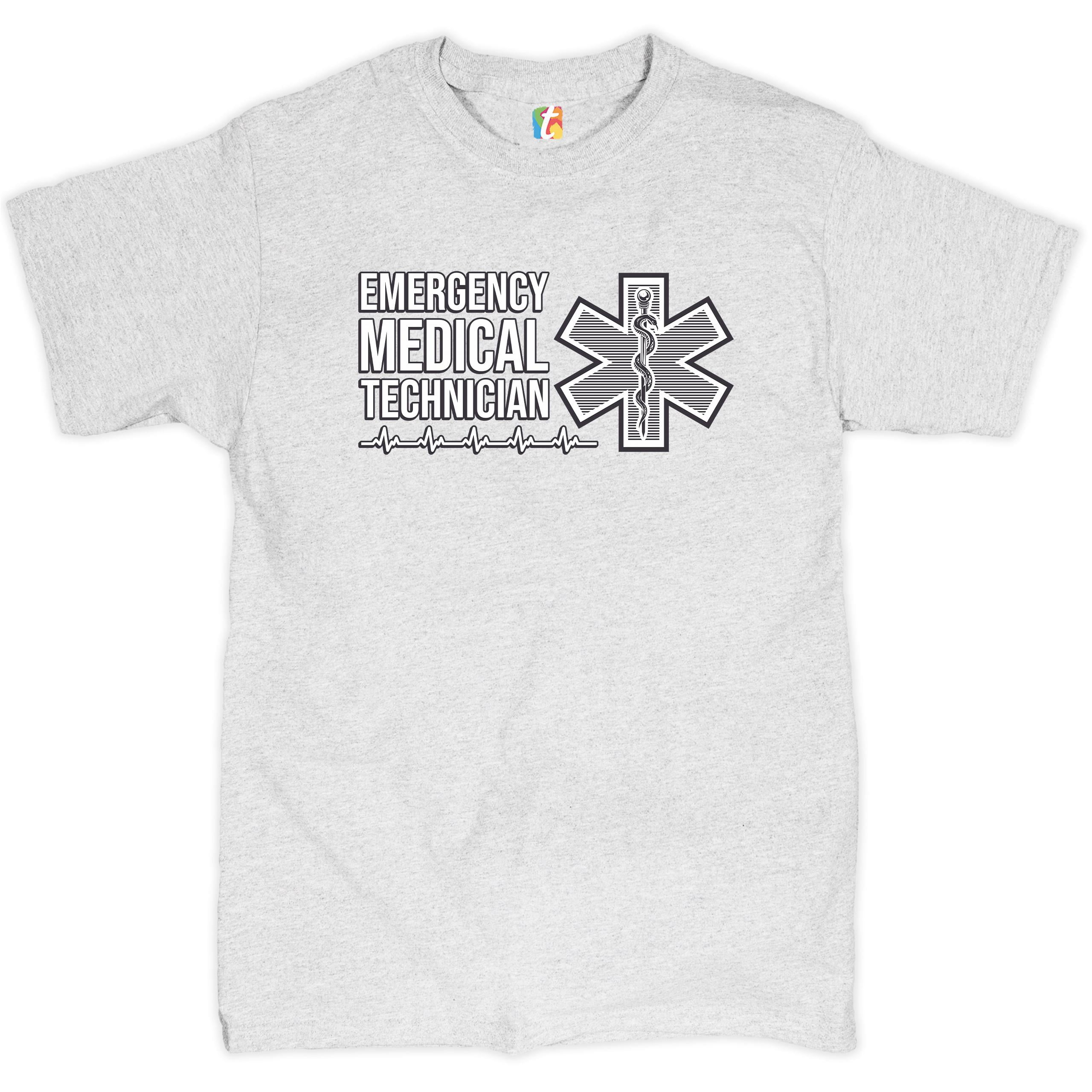 Tee Hunt Emergency Medical Technician T-shirt EMT EMS First Responder Men's Tee, Ash Gray, 3X-Large