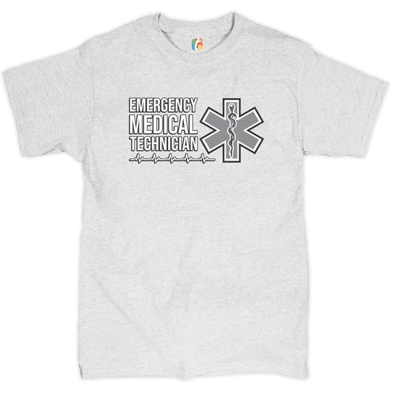Tee Hunt Emergency Medical Technician T-shirt EMT EMS First Responder Men's Tee, Ash Gray, 4X-Large
