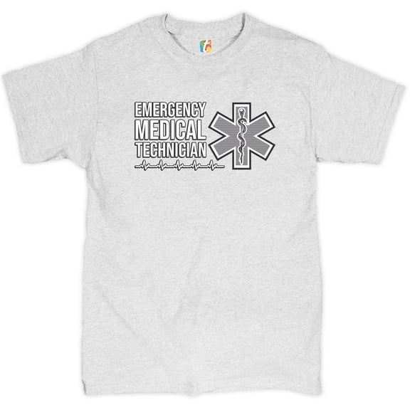 Tee Hunt Emergency Medical Technician T-shirt EMT EMS First Responder Men's Tee, Ash Gray, XX-Large