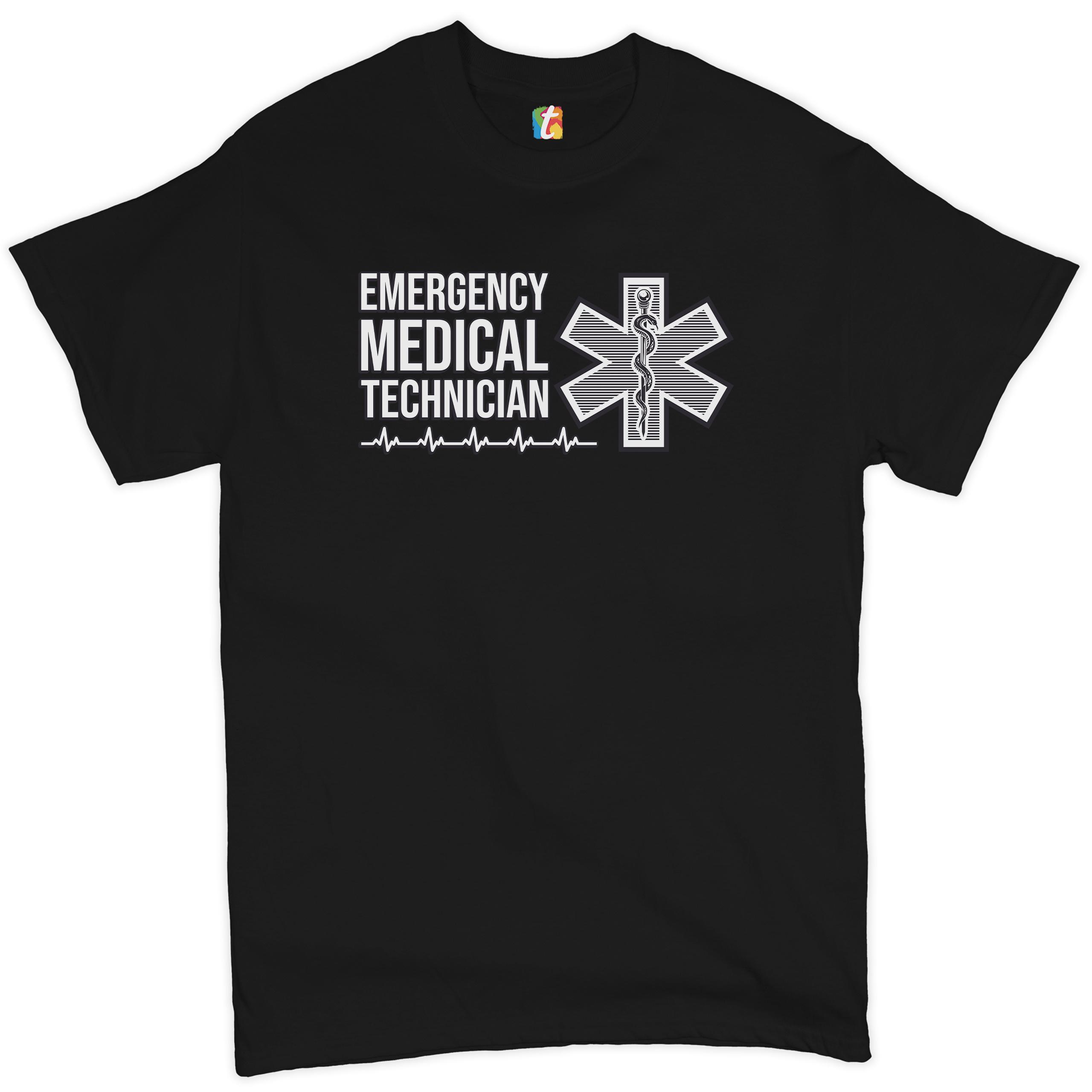 Tee Hunt Emergency Medical Technician T-shirt EMT EMS First Responder Men's Tee, Black, XX-Large