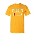 thumbnail image 1 of Tee Hunt Exhausted Mom Low Battery T-Shirt Mother's Day Low Energy Coffee Mens Shirt, Yellow, Medium, 1 of 5