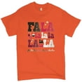 thumbnail image 1 of Tee Hunt FA La La Merry Christmas T-Shirt Deck The Halls Christmas Party Men's Tee, Orange, 4X-Large, 1 of 5