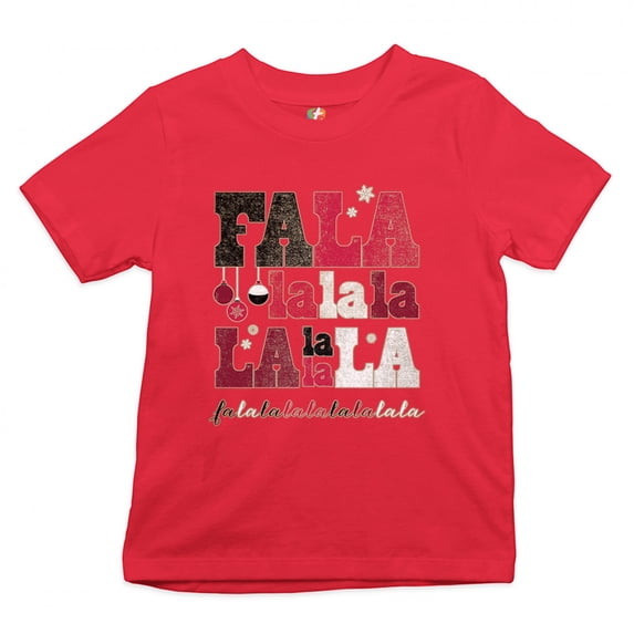 Tee Hunt FA La La Merry Christmas Youth T-Shirt Deck The Halls Christmas Party Kids