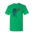 thumbnail image 1 of Tee Hunt Fantacycle Skull Crossbones T-Shirt American Pride Tribal Flame Mens Shirt, Green, 4X-Large, 1 of 5