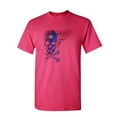 thumbnail image 1 of Tee Hunt Fantacycle Skull Crossbones T-Shirt American Pride Tribal Flame Mens Shirt, Hot Pink, 4X-Large, 1 of 5
