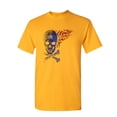 thumbnail image 1 of Tee Hunt Fantacycle Skull Crossbones T-Shirt American Pride Tribal Flame Mens Shirt, Yellow, X-Large, 1 of 5