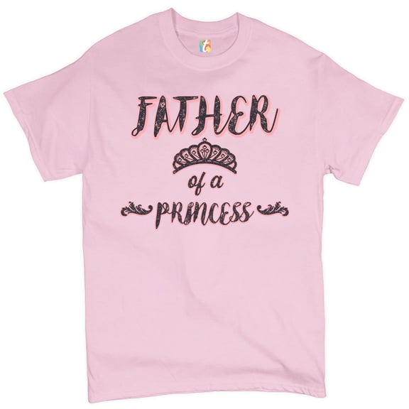 Tee Hunt Father of a Princess T-Shirt Father's Day Best Dad Ever Daddy Men's Tee, Light Pink, Large