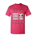 thumbnail image 1 of Tee Hunt Feliz Navi Dog Ugly Sweater T-Shirt Christmas Xmas Pet Paws Pup Mens Shirt, Hot Pink, Small, 1 of 4