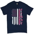 thumbnail image 1 of Tee Hunt Fight Breast Cancer T-Shirt Ribbon Awareness Cure Hope Men's Novelty Shirt, Navy Blue, Large, 1 of 5