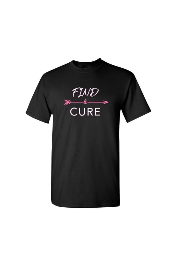 Find a Cure T-Shirt October Breast Cancer Awareness Support Hope Mens Shirt