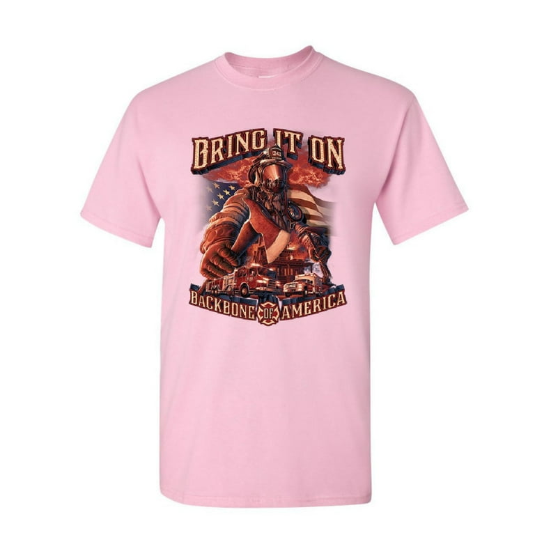 Tee Hunt Firefighter Backbone of America T-Shirt FD Fire and