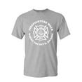 thumbnail image 1 of Tee Hunt Firefighters Walk Where Devil Dances T-Shirt Fire and Rescue Mens Shirt, Gray, XX-Large, 1 of 5