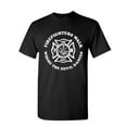 thumbnail image 1 of Tee Hunt Firefighters Walk Where Devil Dances T-Shirt Fire and Rescue Mens Shirt, 1 of 5