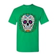 thumbnail image 1 of Tee Hunt Floral Sugar Skull Day of The Dead T-Shirt Dia de Los Muertos Calavera Tee, Green, Large, 1 of 5