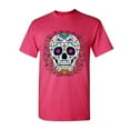 thumbnail image 1 of Tee Hunt Floral Sugar Skull Day of The Dead T-Shirt Dia de Los Muertos Calavera Tee, Hot Pink, 4X-Large, 1 of 5