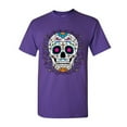 thumbnail image 1 of Tee Hunt Floral Sugar Skull Day of The Dead T-Shirt Dia de Los Muertos Calavera Tee, Purple, XX-Large, 1 of 5