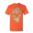 thumbnail image 1 of Tee Hunt Flower Skull T-Shirt Sugar Skull Calavera Dia de Los Muertos Mens Shirt, Orange, 3X-Large, 1 of 5