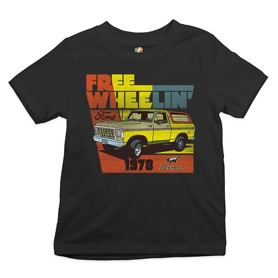 Tee Hunt Ford Bronco 1978 Kid's T-Shirt Free Wheelin' Off-Road Licensed Boys Girls Tee