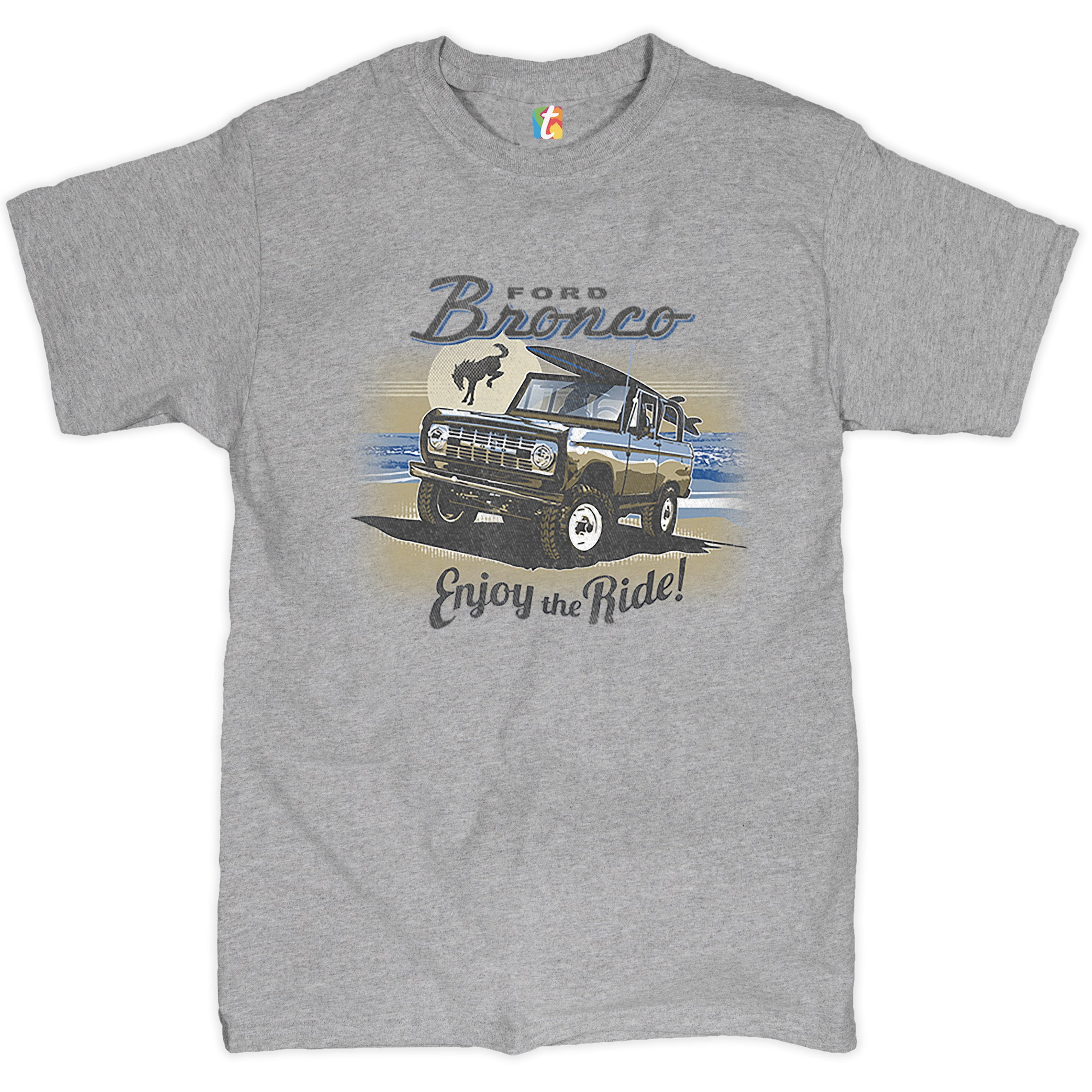 Hybrid Tees Juniors Ford Bronco Boyfriend Tee Womens Round Neck Short Sleeve Graphic T-Shirt | White | Juniors Medium | Shirts + Tops Graphic T-shirts