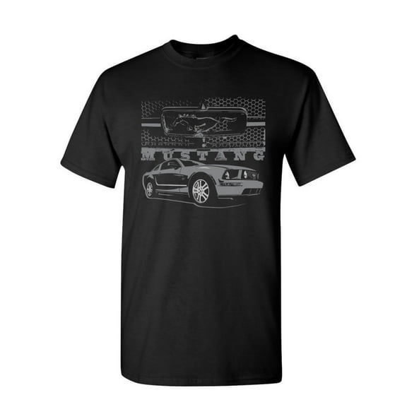 Tee Hunt Ford Honeycomb Grille T-Shirt Mustang Silhouette US Muscle Car Mens Shirt