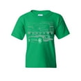 thumbnail image 1 of Tee Hunt Ford Honeycomb Grille Youth T-Shirt Mustang Silhouette US Muscle Car Kids Tee, Green, Small, 1 of 5