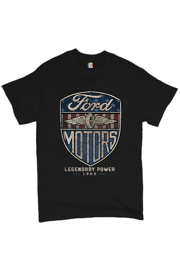 Ford Motors Legendary Power T-Shirt Automotive Licensed Men's Tee, Black, 3X-Large