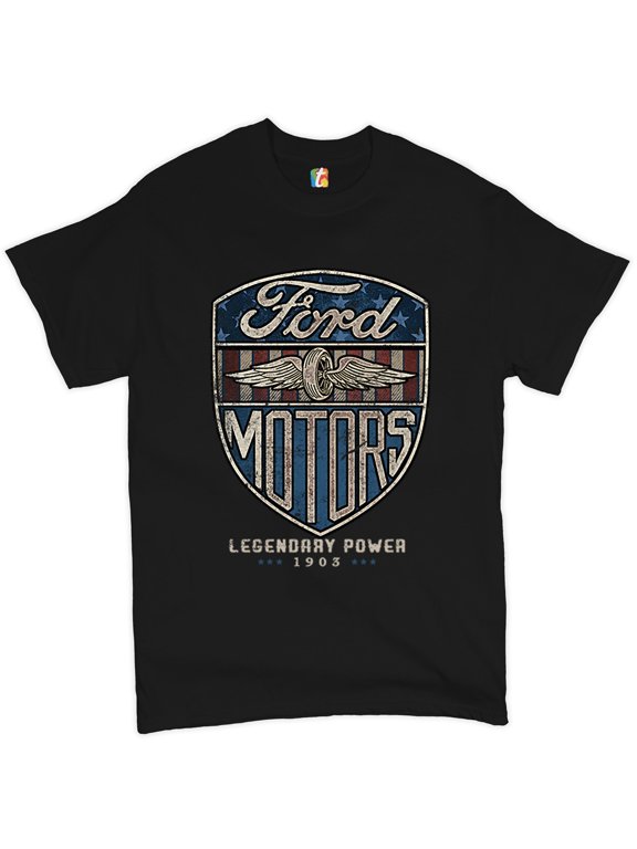 Ford Motors Legendary Power T-Shirt Automotive Licensed Men's Tee, Black, XX-Large