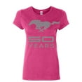 thumbnail image 1 of Tee Hunt Ford Mustang 50 Years Cotton T-Shirt Anniversary Licensed, Pink, Small, 1 of 5