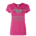 thumbnail image 1 of Tee Hunt Ford Mustang 50 Years Cotton T-Shirt Anniversary Licensed, Pink, XX-Large, 1 of 5