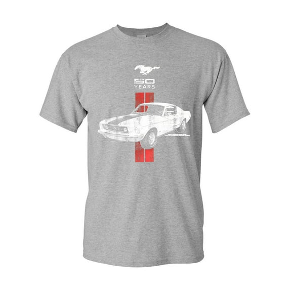 Tee Hunt Ford Mustang 50 Years Muscle Shirt GT Boss 302 Shelby Cobra Jet Novelty Shirt, Gray, 4X-Large