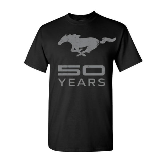 Tee Hunt Ford Mustang 50 Years T-Shirt Anniversary Licensed Shirt, Black, XX-Large