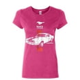 thumbnail image 1 of Tee Hunt Ford Mustang 50 Years Women's V-Neck T-Shirt GT Boss 302 Shelby Cobra Jet Tee, Pink, Medium, 1 of 5