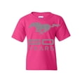 thumbnail image 1 of Tee Hunt Ford Mustang 50 Years Youth T-Shirt Anniversary Licensed Tee, Pink, Small, 1 of 5