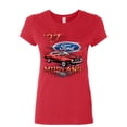 thumbnail image 1 of Tee Hunt Ford Mustang '77 Women's T-Shirt American Classic Muscle Car Shirt, Red, Small, 1 of 5