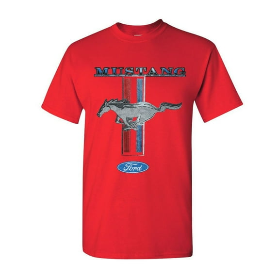 Tee Hunt Ford Mustang Classic T-Shirt GT Cobra Boss 302 Mach 1 Cotton Tee, Red, Small