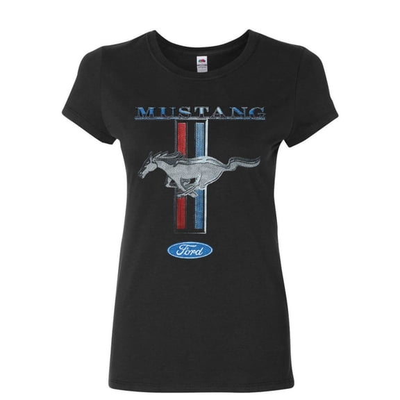 Tee Hunt Ford Mustang Classic Women's T-Shirt American Muscle Car Shirt, Black, XX-Large