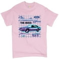 thumbnail image 1 of Tee Hunt Ford Mustang GT The Boss T-Shirt Muscle Car Licensed Ford Men's Novelty Shirt, Light Pink, 4X-Large, 1 of 5