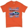 thumbnail image 1 of Tee Hunt Ford Mustang GT The Boss T-Shirt Muscle Car Licensed Ford Men's Novelty Shirt, Orange, X-Large, 1 of 5