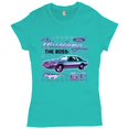 thumbnail image 1 of Tee Hunt Ford Mustang GT The Boss Women's T-Shirt Novelty T-Shirt Muscle Car Licensed Ford Tee, Light Blue, 3X-Large, 1 of 5