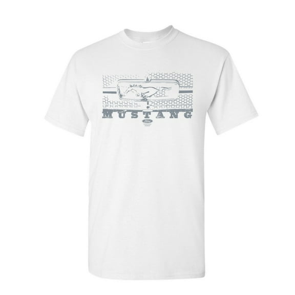 Tee Hunt Ford Mustang Honeycomb Grille T-Shirt Legendary American Muscle Mens Shirt, White, X-Large