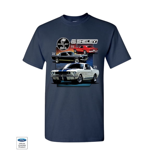 Tee Hunt Ford Mustang Shelby GT350 GT500 T-Shirt American Muscle Cars Mens Shirt, Navy Blue, XX-Large