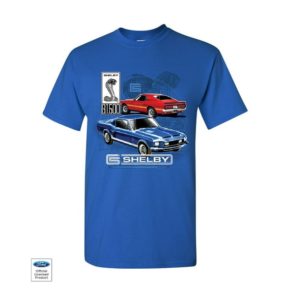 Tee Hunt Ford Mustang Shelby GT500 T-Shirt American Classic Shelby Cobra Mens Shirt, Blue, XX-Large
