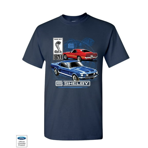 Tee Hunt Ford Mustang Shelby GT500 T-Shirt American Classic Shelby Cobra Mens Shirt, Navy Blue, Large