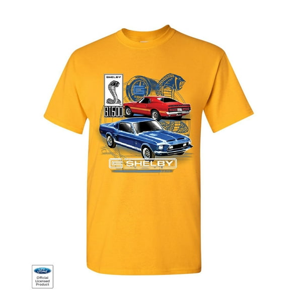 Tee Hunt Ford Mustang Shelby GT500 T-Shirt American Classic Shelby Cobra Mens Shirt, Yellow, XX-Large