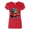 thumbnail image 1 of Tee Hunt Ford Mustang The Legend Lives Hooded Cotton T-Shirt Shelby Boss 302 GT American Muscle Car, Red, Medium, 1 of 5