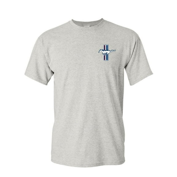 Tee Hunt Ford Mustang The Legend Lives T-Shirt Classic Muscle Cars Men's Tee, Ash Gray, Large